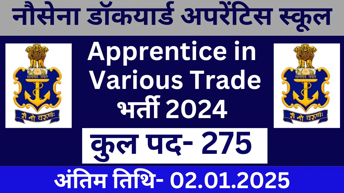Naval Dockyard Visakhapatnam Apprenticeship Forms 2024