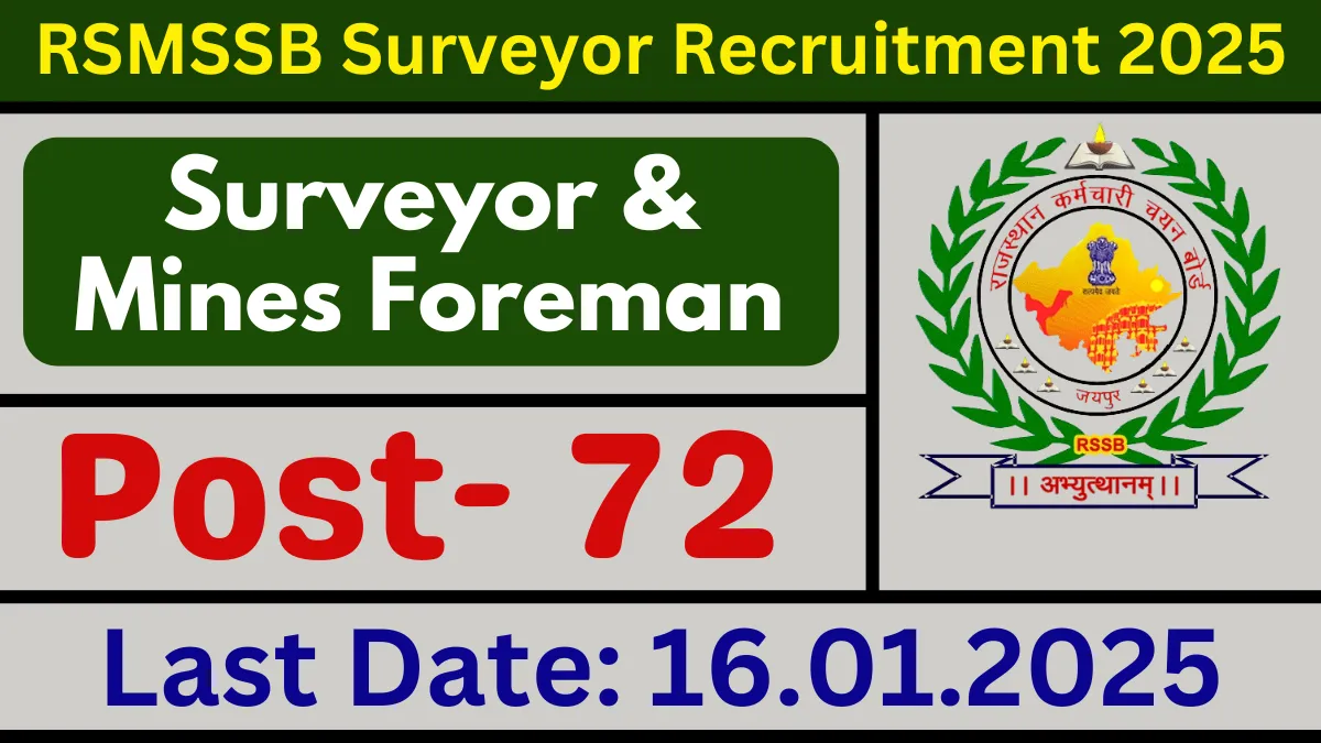 RSMSSB Surveyor Online Form 2025
