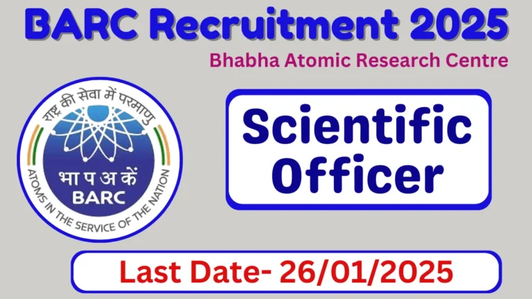 BARC Scientific Officer Recruitment 2025