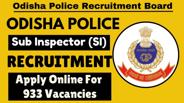 Odisha Police SI Recruitment 2025