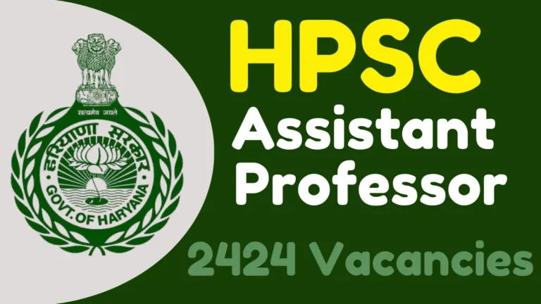 HPSC Assistant Professor Recruitment 2025