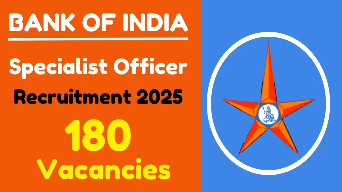 Bank of India SO Online Form 2025