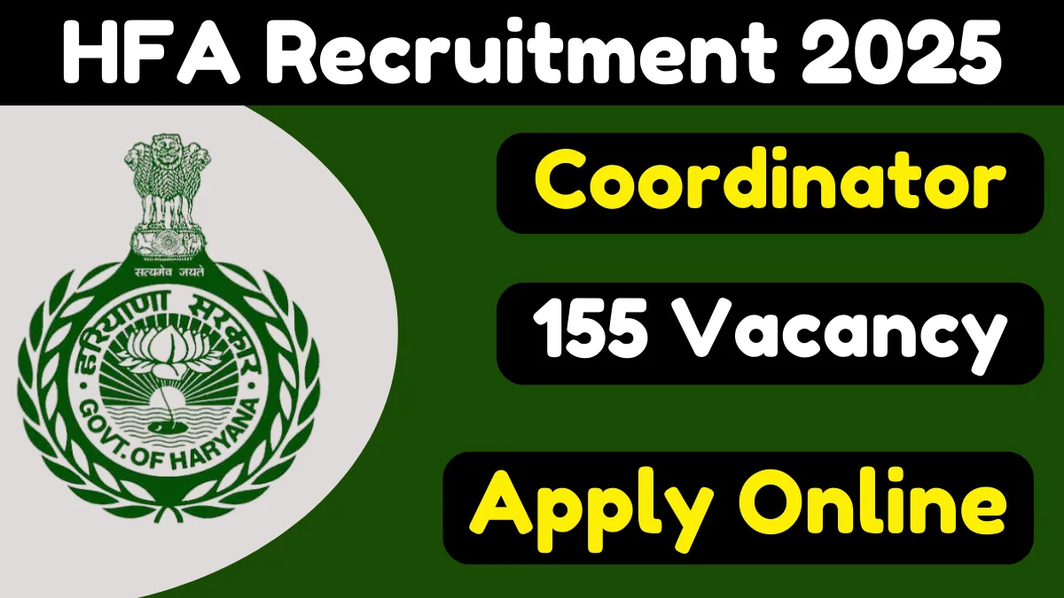 Haryana HFA Coordinator Online Form 2025