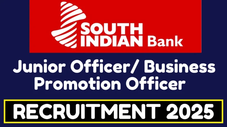 South Indian Bank SIB Junior Officer Online Form 2025