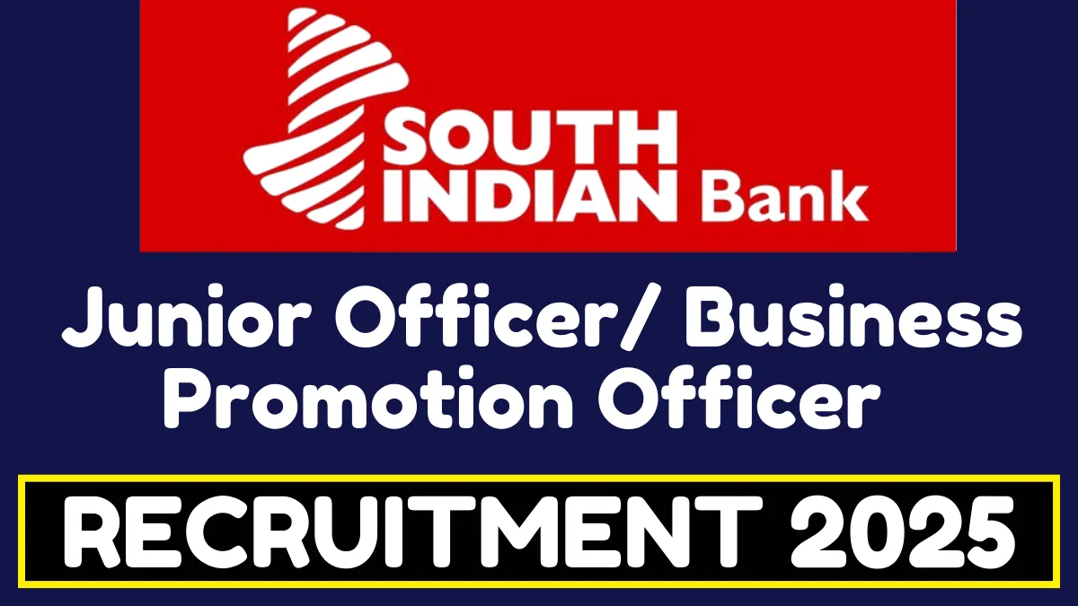 South Indian Bank SIB Junior Officer Online Form 2025