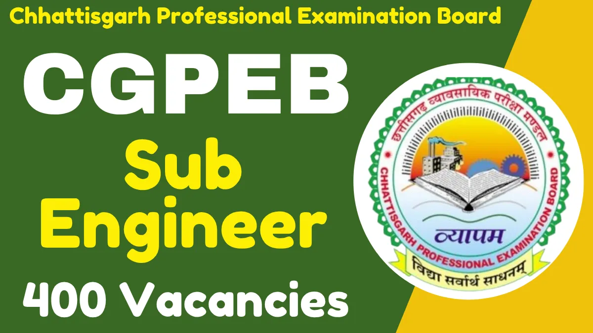 CGPEB Sub Engineer Online Form 2025