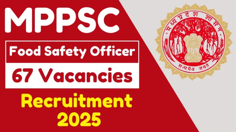 MPPSC Food Safety Officer Online Form 2025