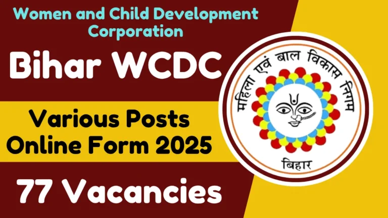 Bihar WCDC Various Posts Online Form 2025