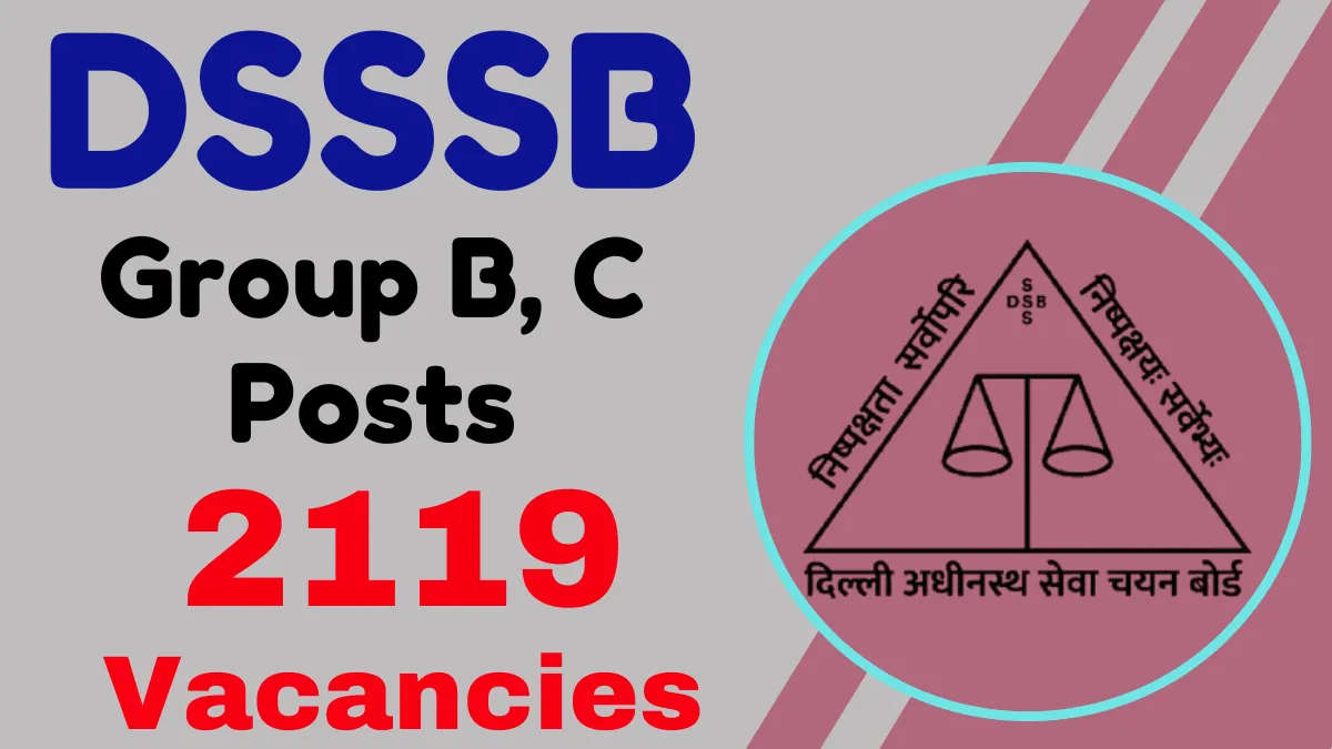 DSSSB Group B, C Posts Online Form 2025